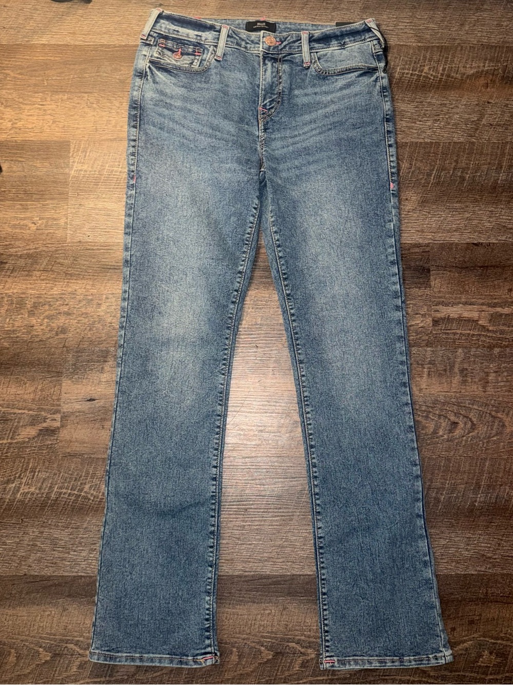 True Religion Billie Mid Rise Straight Women’s Size 30 New with Tags Blue/ Pink